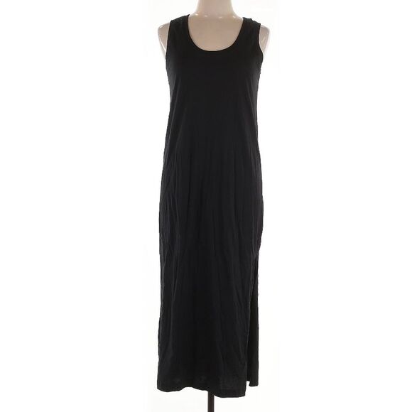 PACT Soft Spun Dress 100% Organic Cotton Black Sleeveless Column Maxi Dress Sm - Picture 3 of 12